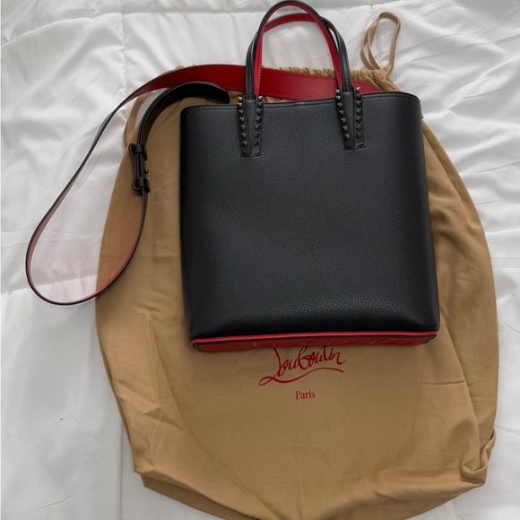 Christian Louboutin Black and Red Tote Bag
